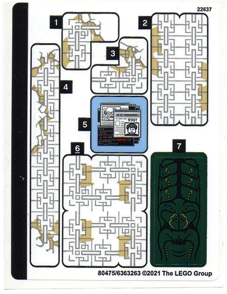 LEGO Stickers - Sheet for Set 76185 - No 76185stk01 - QTY 1