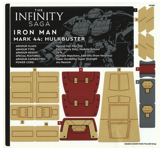 LEGO Stickers - Sheet for Set 76210 - No 76210stk01 - QTY 1