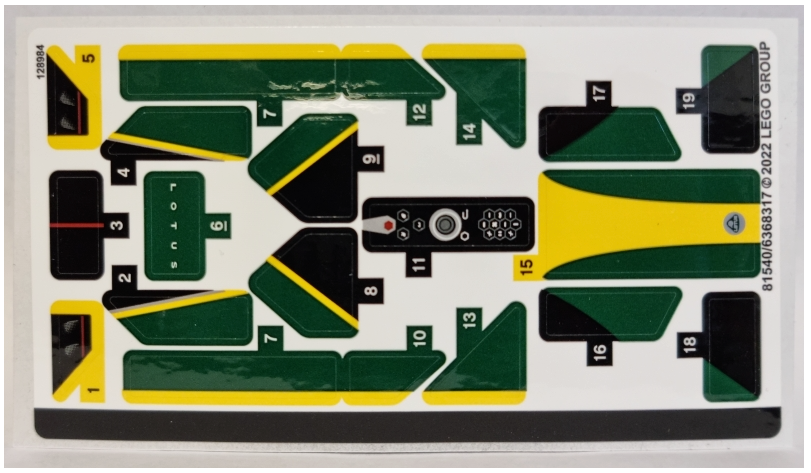 LEGO Stickers - Sheet for Set 76907 - No 76907stk01 - QTY 1