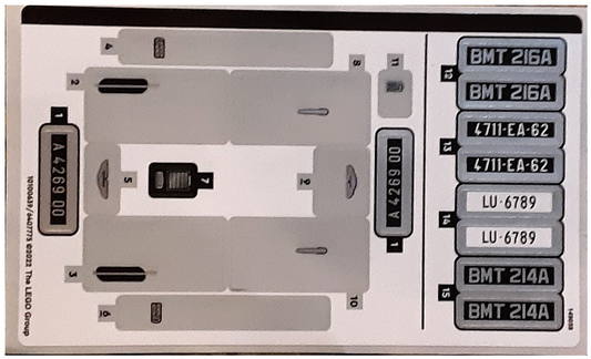 LEGO Stickers - Sheet for Set 76911 - No 76911stk01 - QTY 1