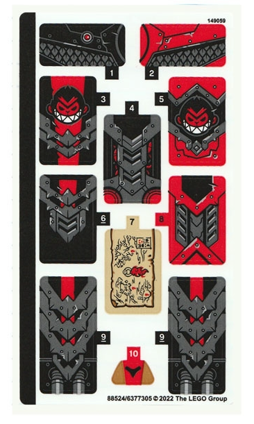 LEGO Stickers - Sheet for Set 80033 - No 80033stk01 - QTY 1