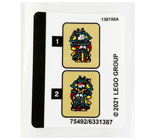 LEGO Stickers - Sheet for Set 80106 - No 80106stk01 - QTY 1