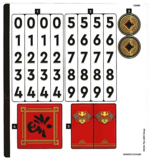 LEGO Stickers - Sheet for Set 40678 - No 40678stk01 - QTY 1