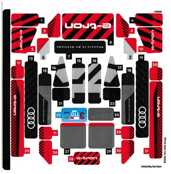 LEGO Stickers - Sheet for Set 76921 - No 76921stk01 - QTY 1