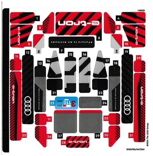 LEGO Stickers - Sheet for Set 76921 - No 76921stk01 - QTY 1