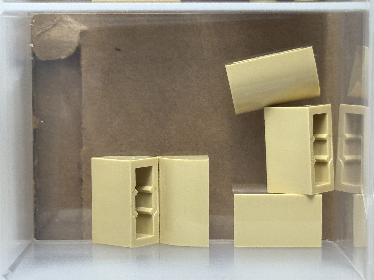 LEGO Parts - Tan Slope, Curved 1 x 2 with Bottom Stud Holder - No 37352 - QTY 5