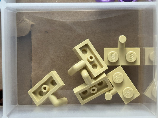 LEGO Parts - Tan Plate 1 x 2 with Bar Arm Up - No 4623b - QTY 5