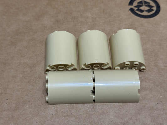 LEGO Parts - Tan Cylinder Half 2 x 4 x 4 - No 6259 - QTY 5