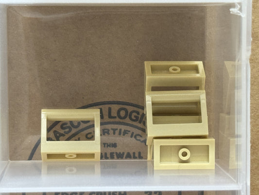 LEGO Parts - Tan Tile, Modified 1 x 2 with Bar Handle - No 2432 - QTY 5