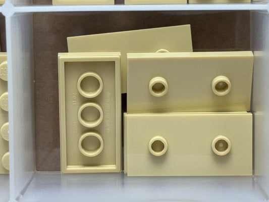 LEGO Parts - Tan Plate 2 x 4 with 2 Studs (Double Jumper) - No 65509 - QTY 5