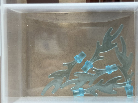 LEGO Parts - Trans-Light Blue Wave Rounded Straight Bar - No 6126b - QTY 5