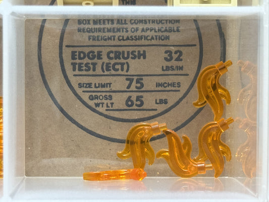 LEGO Parts - Trans-Orange Minifigure, Plume Feather Triple - No 64647 - QTY 5
