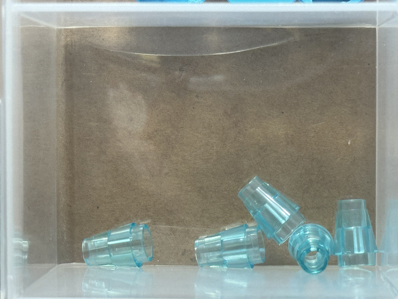LEGO Parts - Trans-Light Blue Cone 1 x 1 with Top Groove - No 4589b - QTY 5