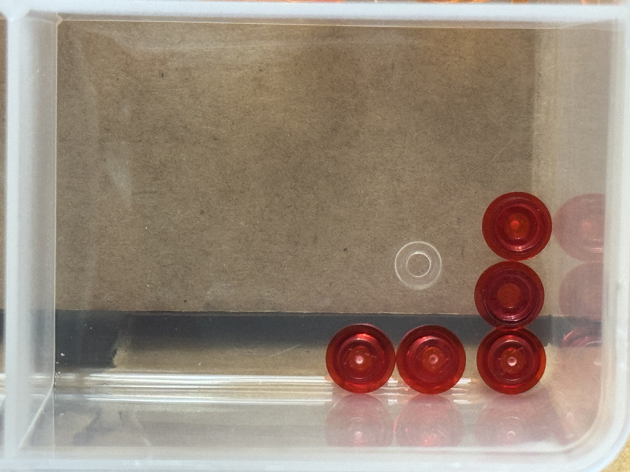 LEGO Parts - Trans-Red Plate, Round 1 x 1 - No 4073 - QTY 5