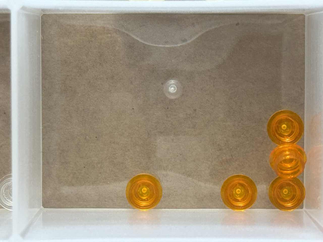 LEGO Parts - Trans-Orange Plate, Round 1 x 1 - No 4073 - QTY 5