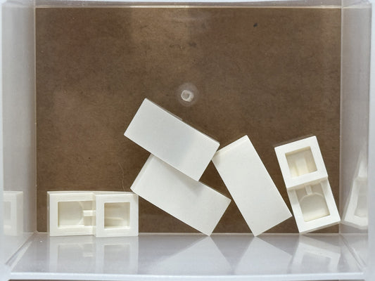 LEGO Parts - White Slope, Curved 2 x 1 x 2/3 - No 11477 - QTY 5