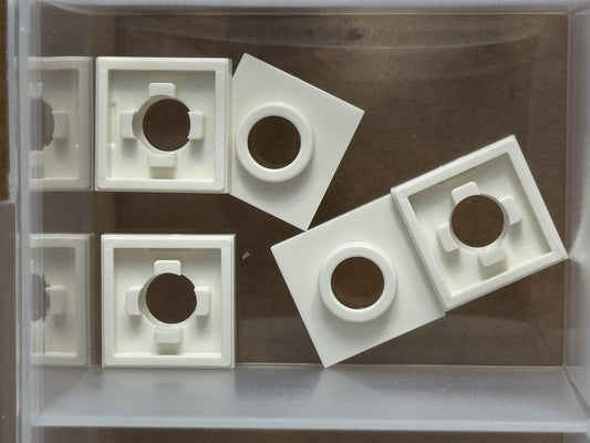 LEGO Parts - White Turntable 2 x 2 Square Base - No 27448 - QTY 5