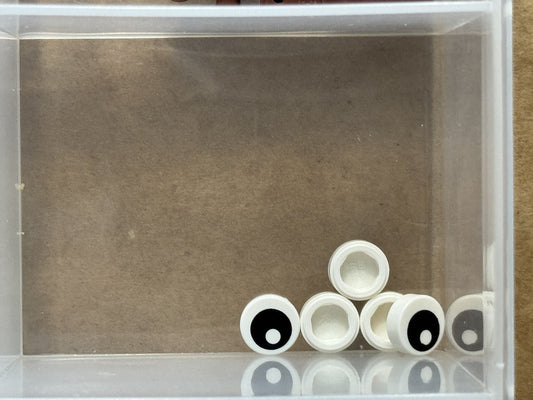 LEGO Parts - White Tile, Round 1 x 1 Black Eye Pupil - No 98138pb007 - QTY 5