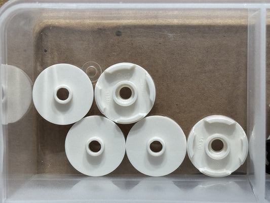 LEGO Parts - White Tile, Round 2 x 2 with Open Stud - No 18674 - QTY 5