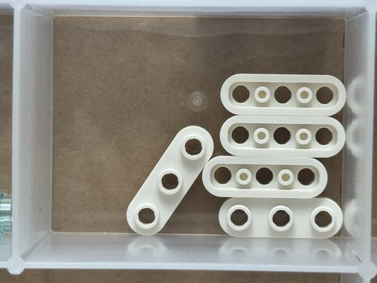 LEGO Parts - White Plate, Round 1 x 3 with Open Studs - No 77850 - QTY 5