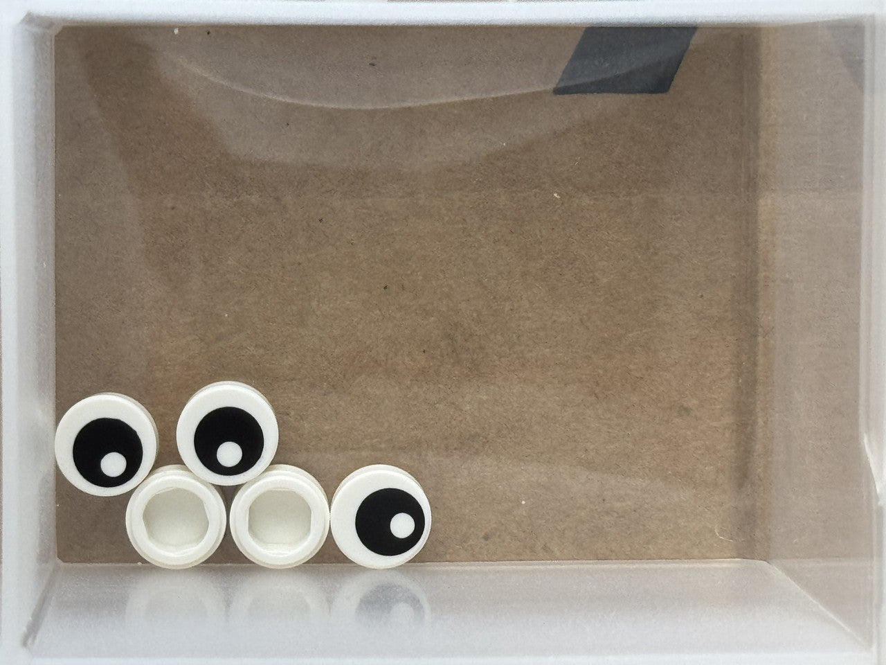 LEGO Parts - White Tile, Round 1 x 1 with Black Eye - No 98138pb007 - QTY 5
