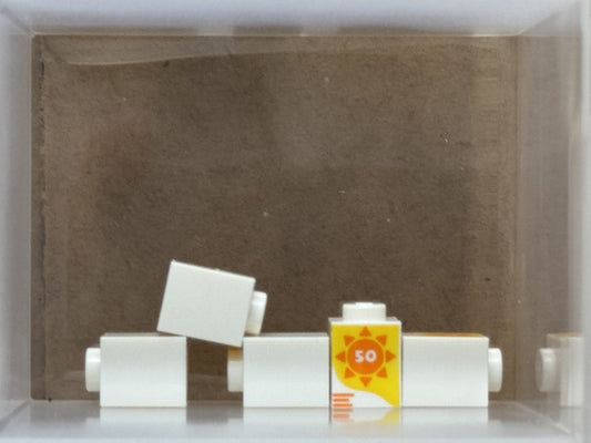 LEGO Parts - White Brick 1 x 1 Orange Sun - No 3005pb060 - QTY 5