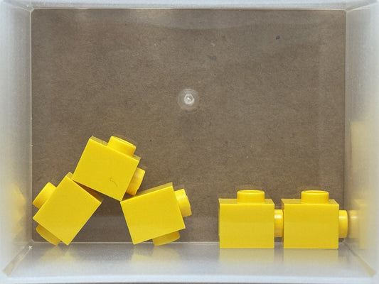 LEGO Parts - Yellow Brick, Modified 1 x 1 with Stud on Side - No 87087 - QTY 5