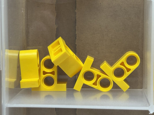 LEGO Parts - Yellow Technic, Pin Plate 1 x 2 2 Holes Top - No 32530 - QTY 5