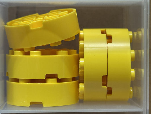 LEGO Parts - Yellow Brick, Round 4 x 4 with Hole - No 87081 - QTY 5